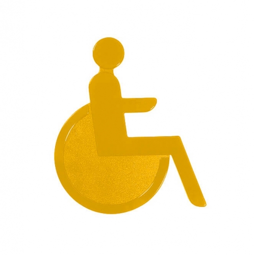 Türsymbol aus Nylon Rollstuhl | gelb