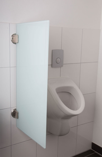 Exklusive Urinaltrennwand Siena aus ES-Glas satinato