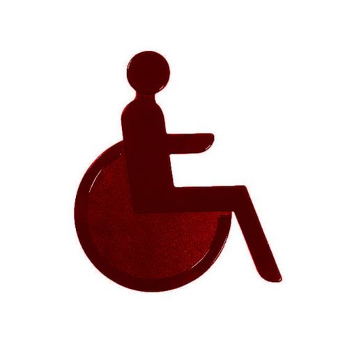 Türsymbol aus Nylon Rollstuhl | dunkelrot