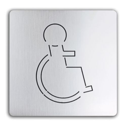 Türschild uno aus Aluminium Rollstuhl